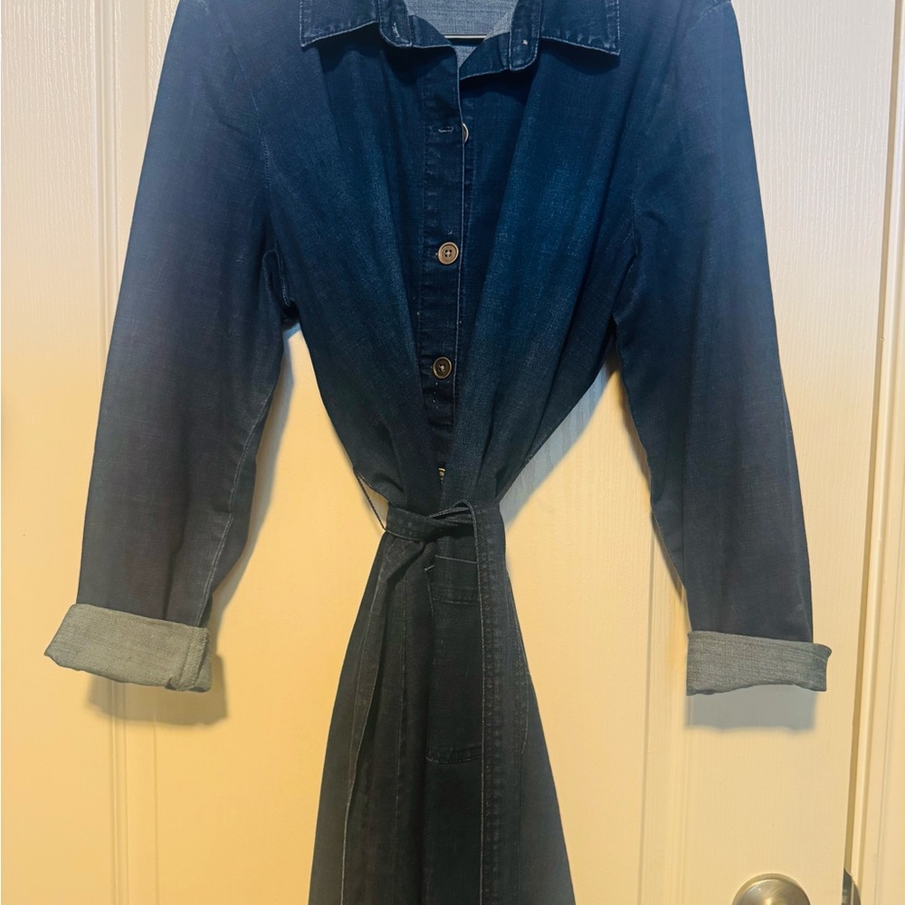 Style & Co. Dark Blue Long Sleeve Denim Dress